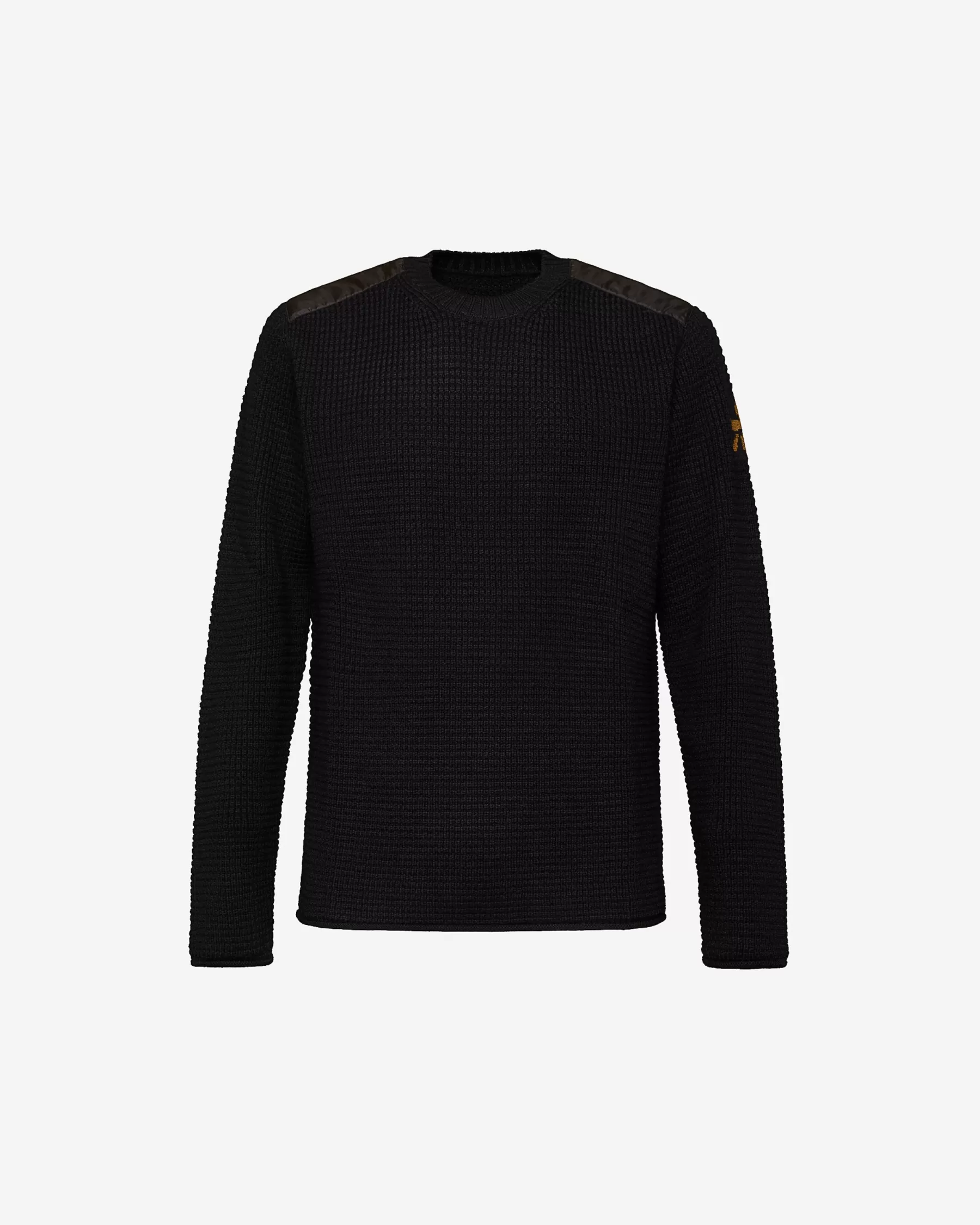 Premiata Maglieria>Maglia girocollo in lana con dettagli in nylon