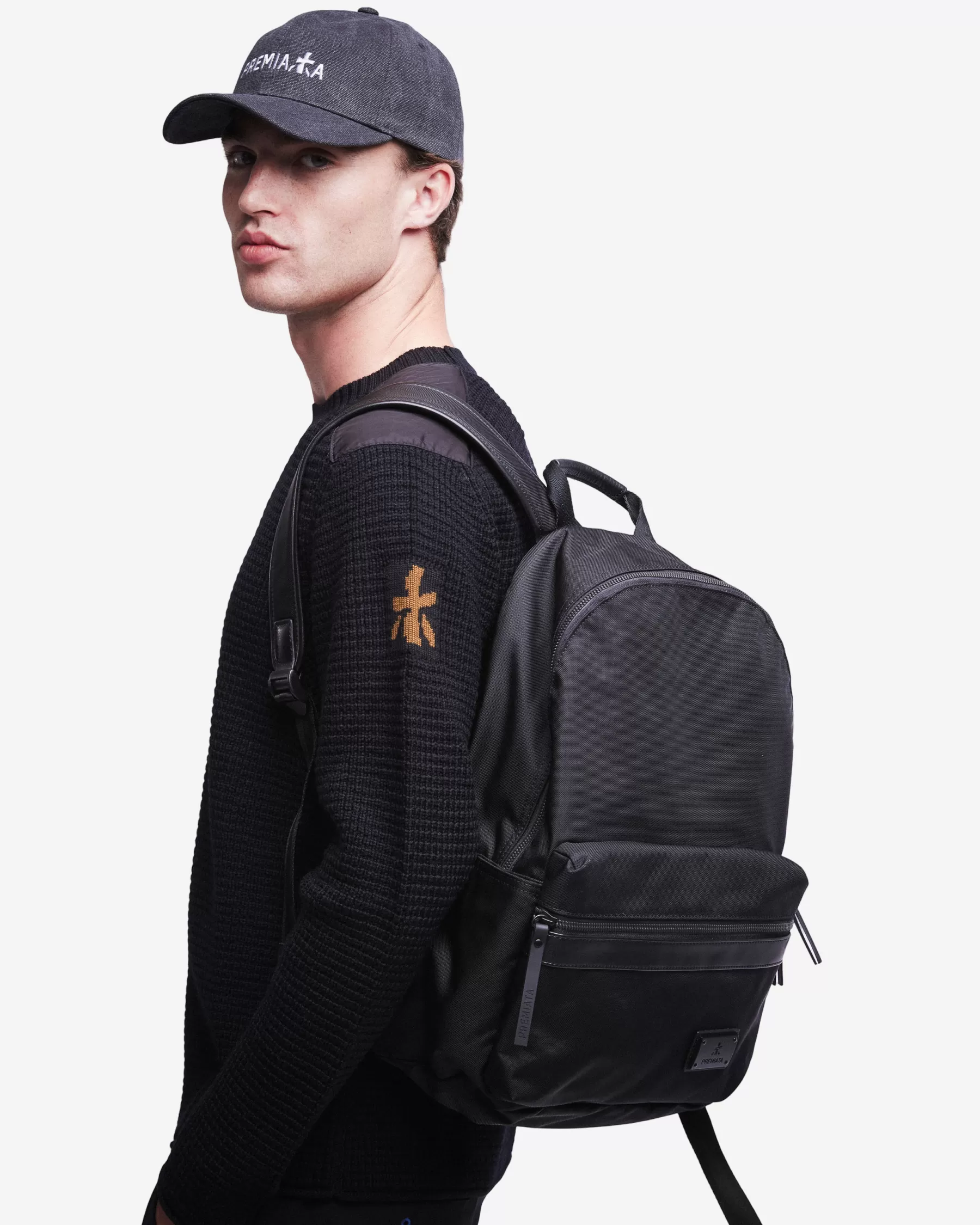 Premiata Maglieria>Maglia girocollo in lana con dettagli in nylon
