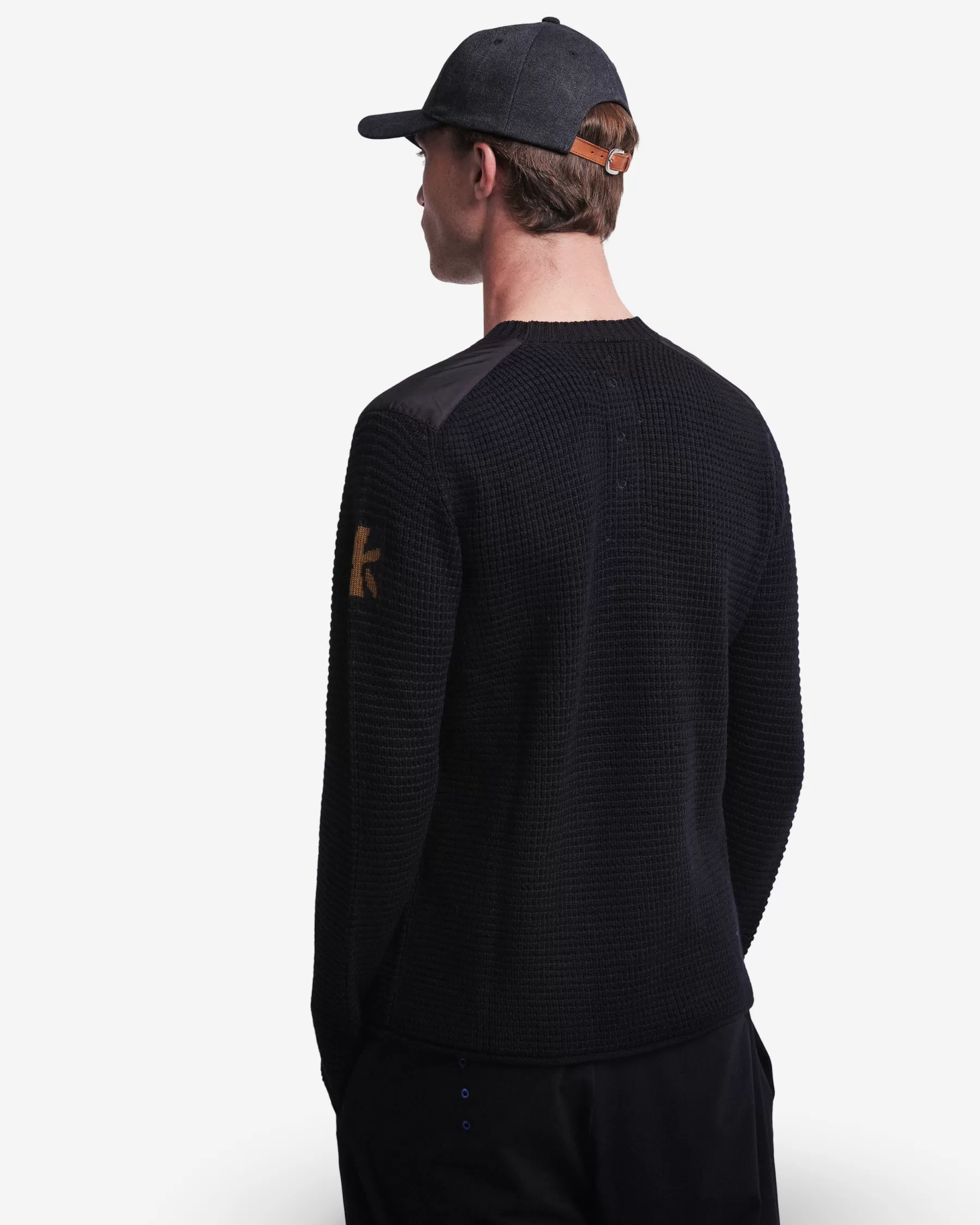 Premiata Maglieria>Maglia girocollo in lana con dettagli in nylon